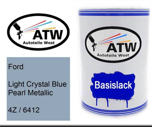 Ford, Light Crystal Blue Pearl Metallic, 4Z / 6412: 500ml Lackdose, von ATW Autoteile West.